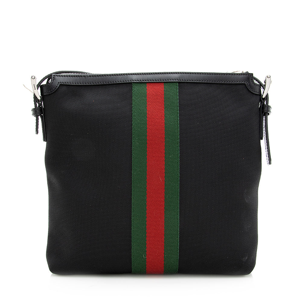 Gucci Nylon Leather Canvas Shoulder Bag