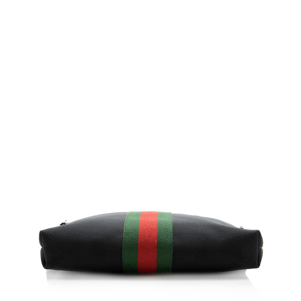 Gucci Nylon Leather Canvas Shoulder Bag