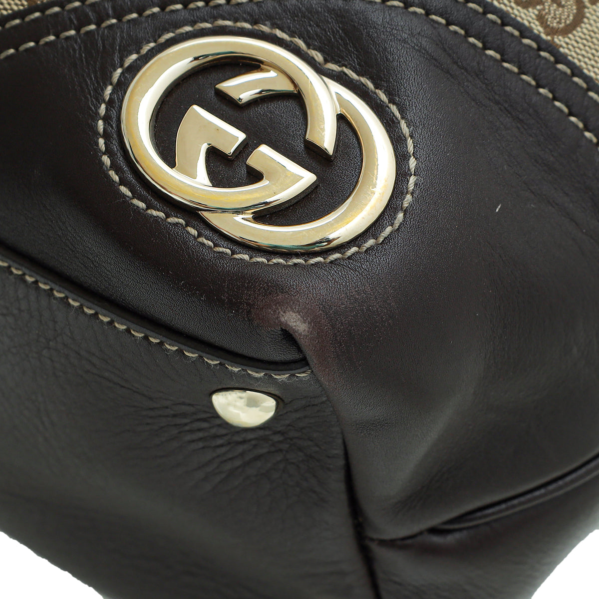 Gucci Leather Canvas Tote
