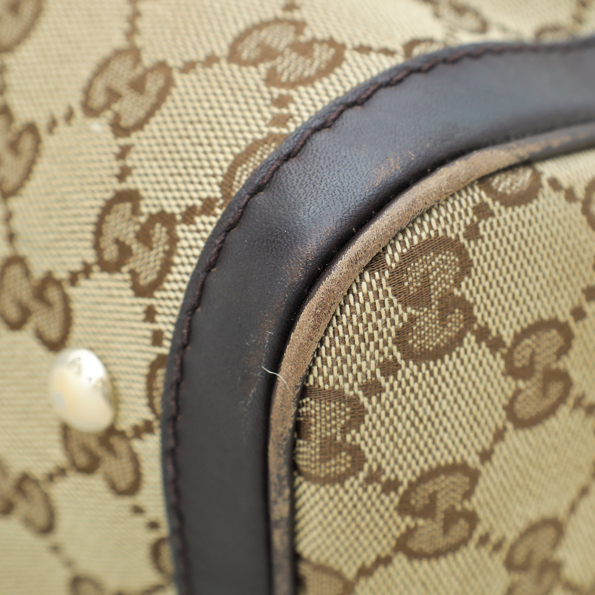 Gucci Leather Canvas Shoulder Bag