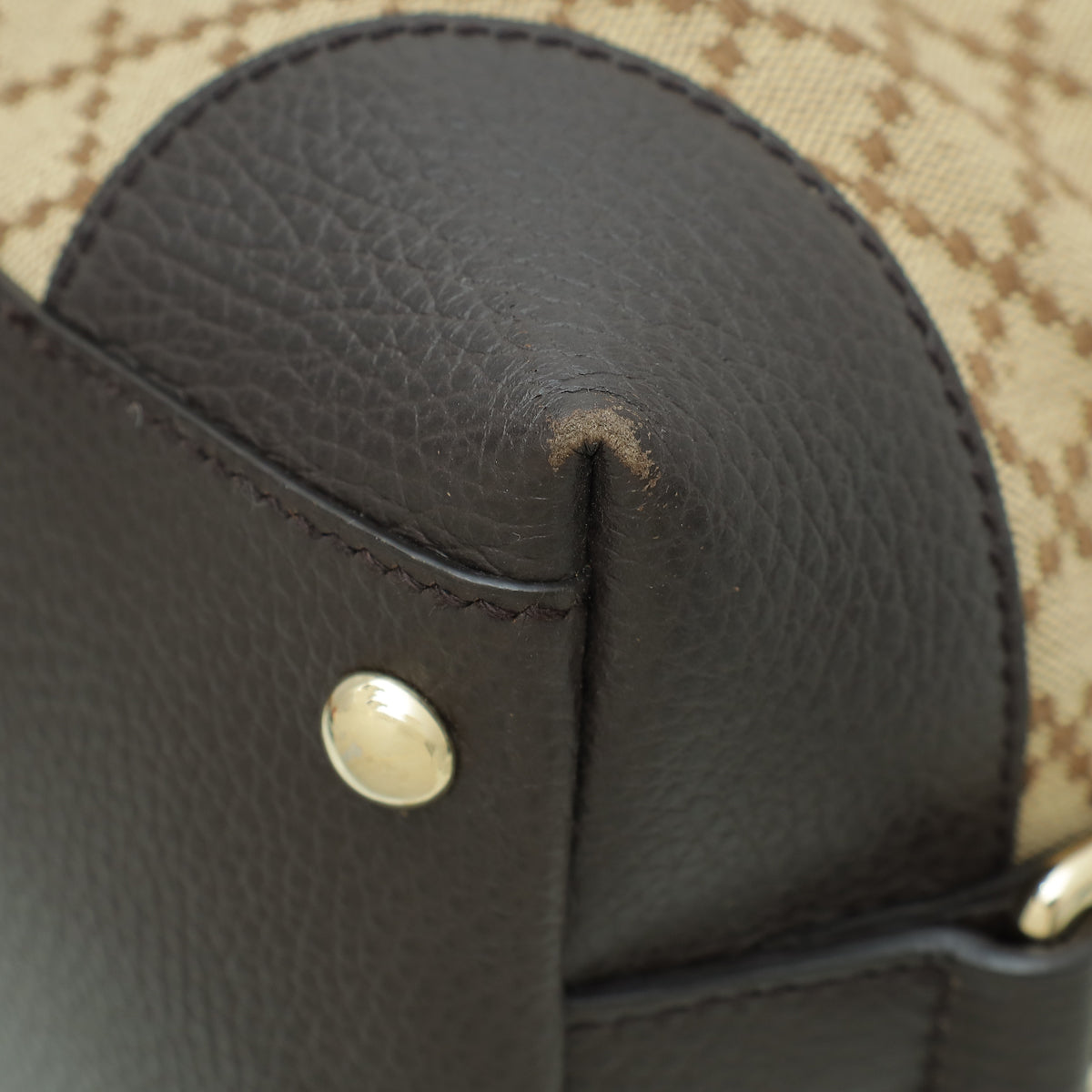 Gucci Leather Canvas Shoulder Bag