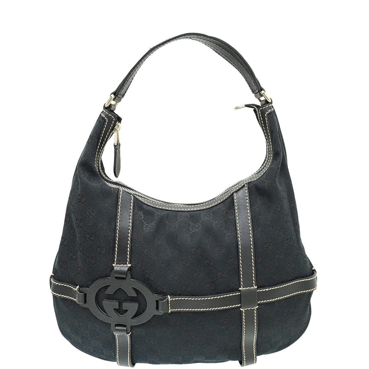 Gucci Leather Canvas Shoulder Bag