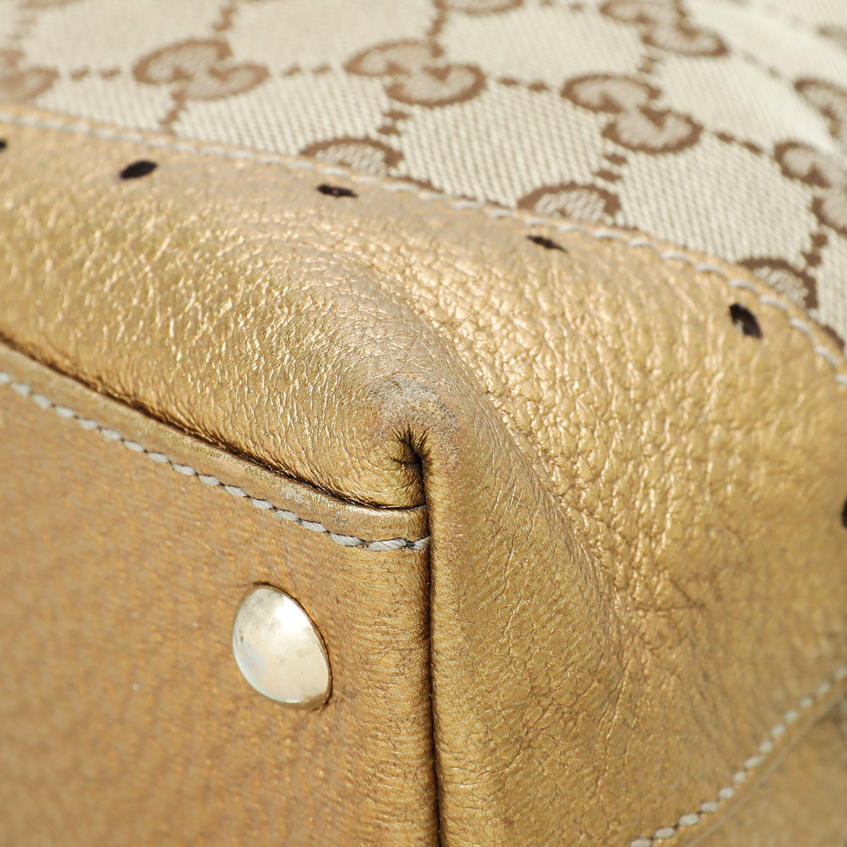 Gucci Leather Canvas Tote