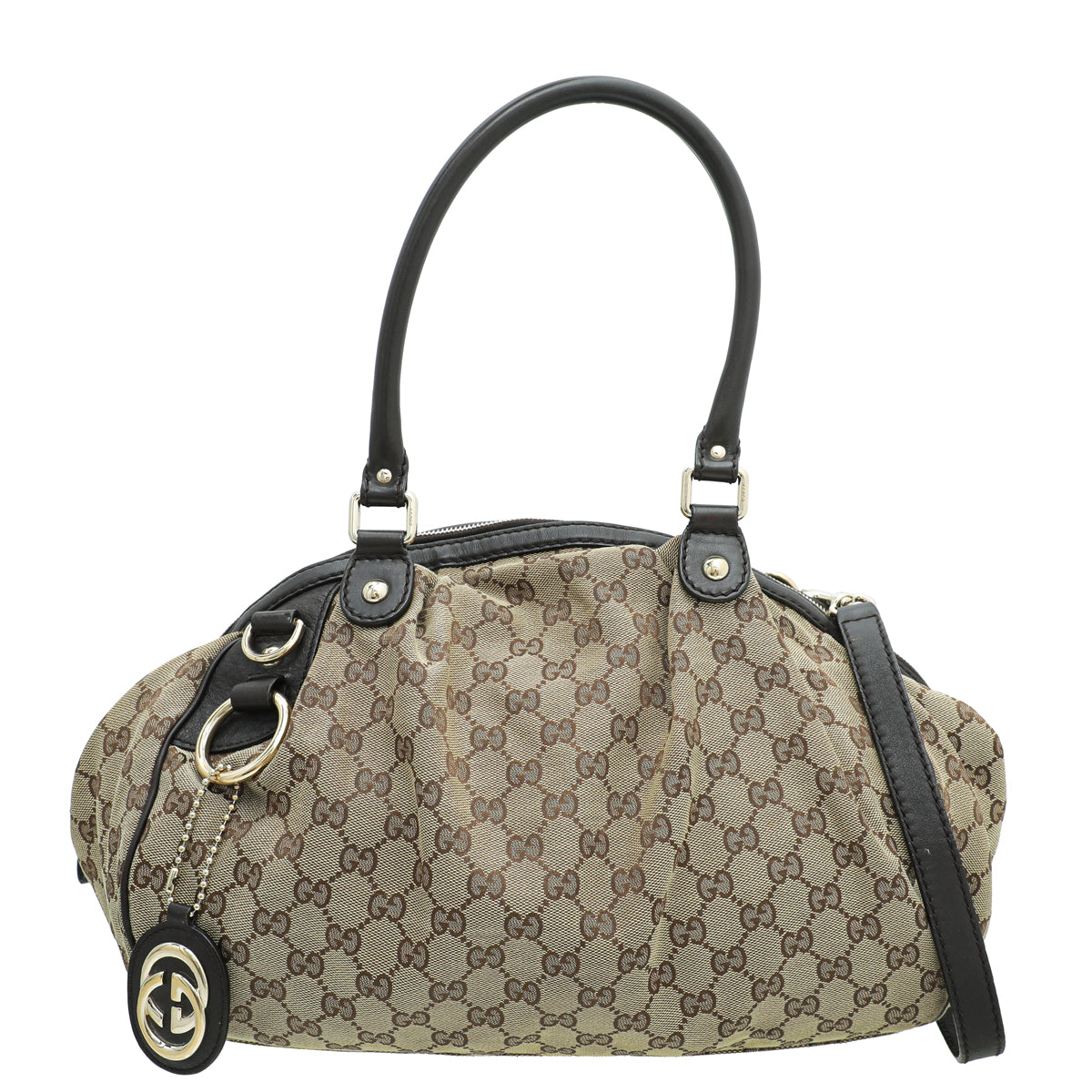 Gucci Leather Canvas Shoulder Bag