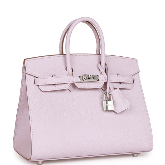 Hermes Birkin 25 Sellier Mauve Pale Epsom Palladium Hardware