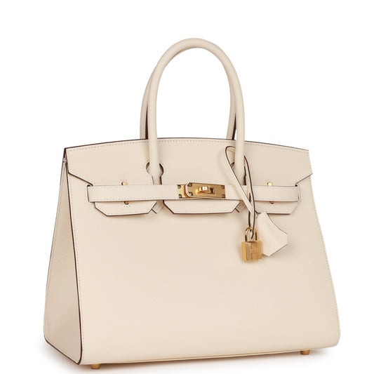 Hermes Birkin 30 Sellier Nata Epsom Gold Hardware