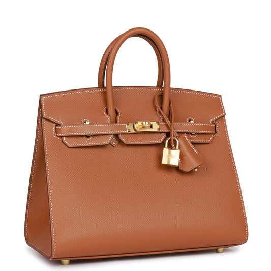 Hermes Birkin 25 Sellier Gold Epsom Gold Hardware