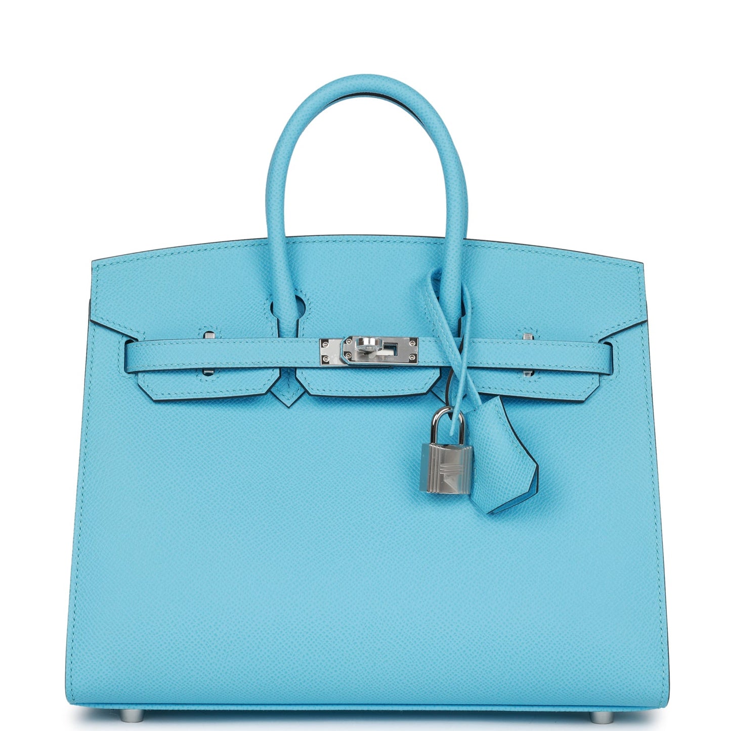 Hermes Birkin 25 Sellier Celeste Epsom Palladium Hardware