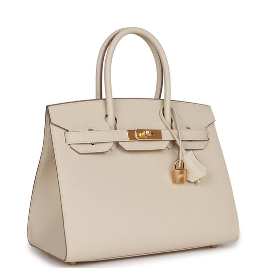 Hermes Birkin 30 Sellier Craie Epsom Gold Hardware
