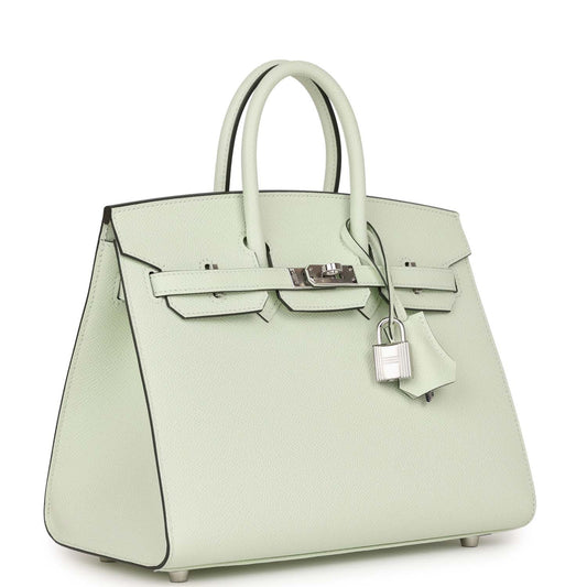 Hermes Birkin 25 Sellier Vert Fizz Epsom Palladium Hardware