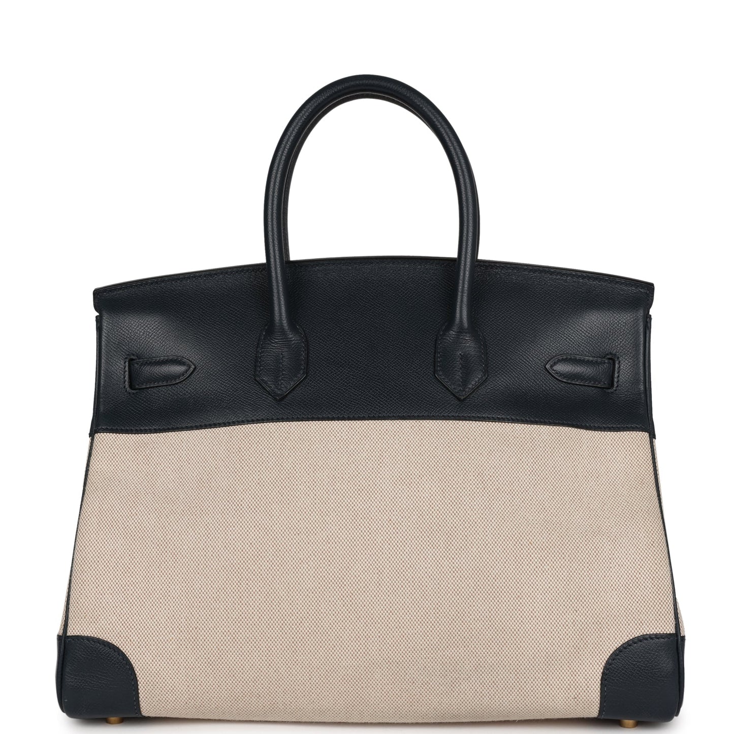 Hermes Birkin 35 Bleu Indigo Courchevel and Toile H Gold Hardware