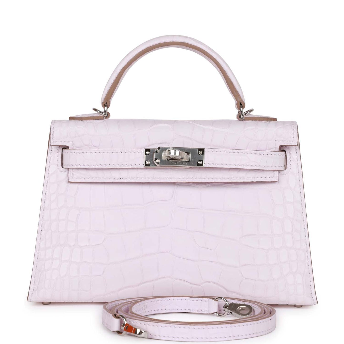 Hermes Kelly 20 Sellier Mauve Pale Satin Boreal Alligator Palladium Hardware