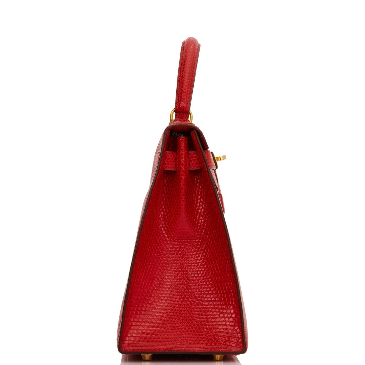 Hermes Kelly 28 Sellier Rouge Vif Lizard Niloticus Gold Hardware
