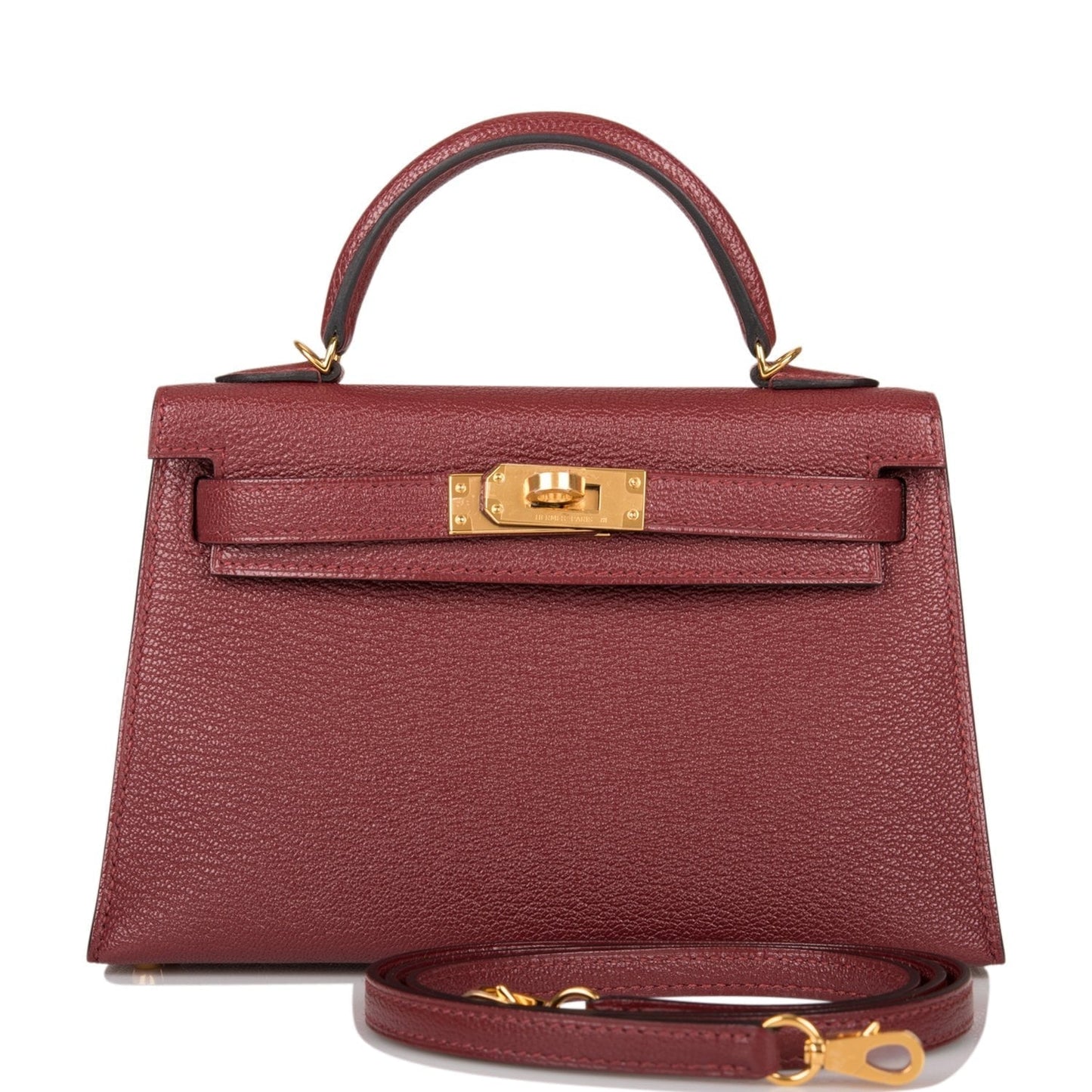Hermes Kelly 20 Sellier Rouge H Chevre Gold Hardware