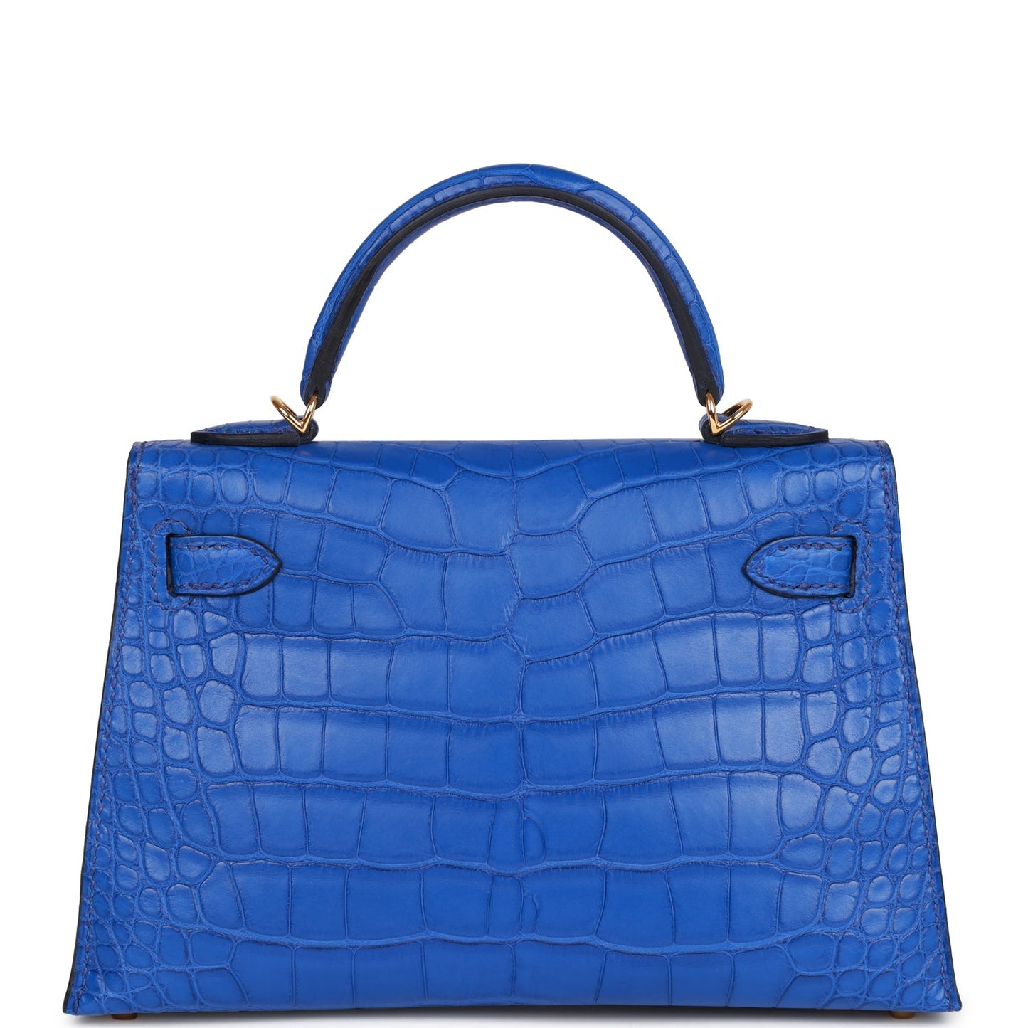 Hermes Kelly 20 Sellier Bleu Royal Matte Alligator Gold Hardware