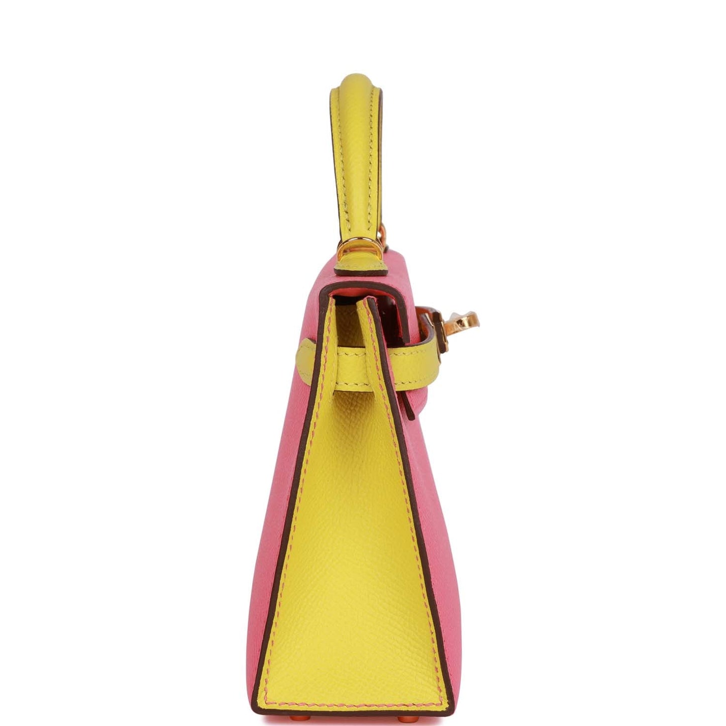 Hermes Special Order (HSS) Kelly 20 Sellier Rose Azalee and Lime Epsom Gold Hardware