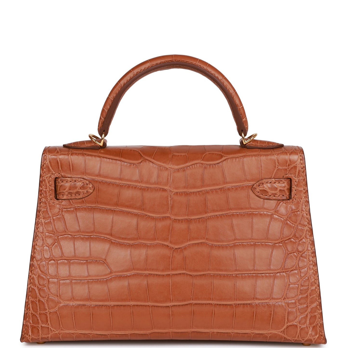 Hermes Kelly 20cm Sellier Gold Matte Alligator Gold Hardware