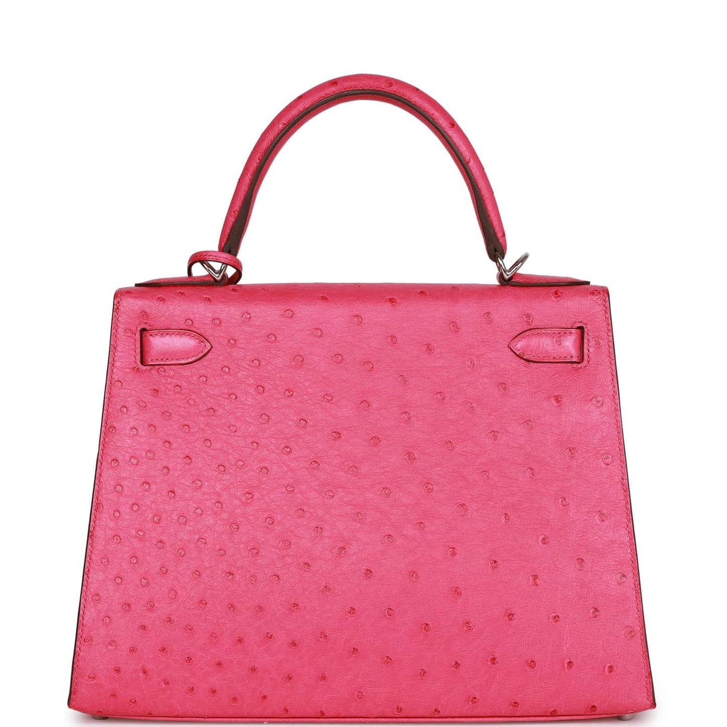 Hermes Kelly 28  Sellier Rose Tyrien Ostrich Palladium Hardware