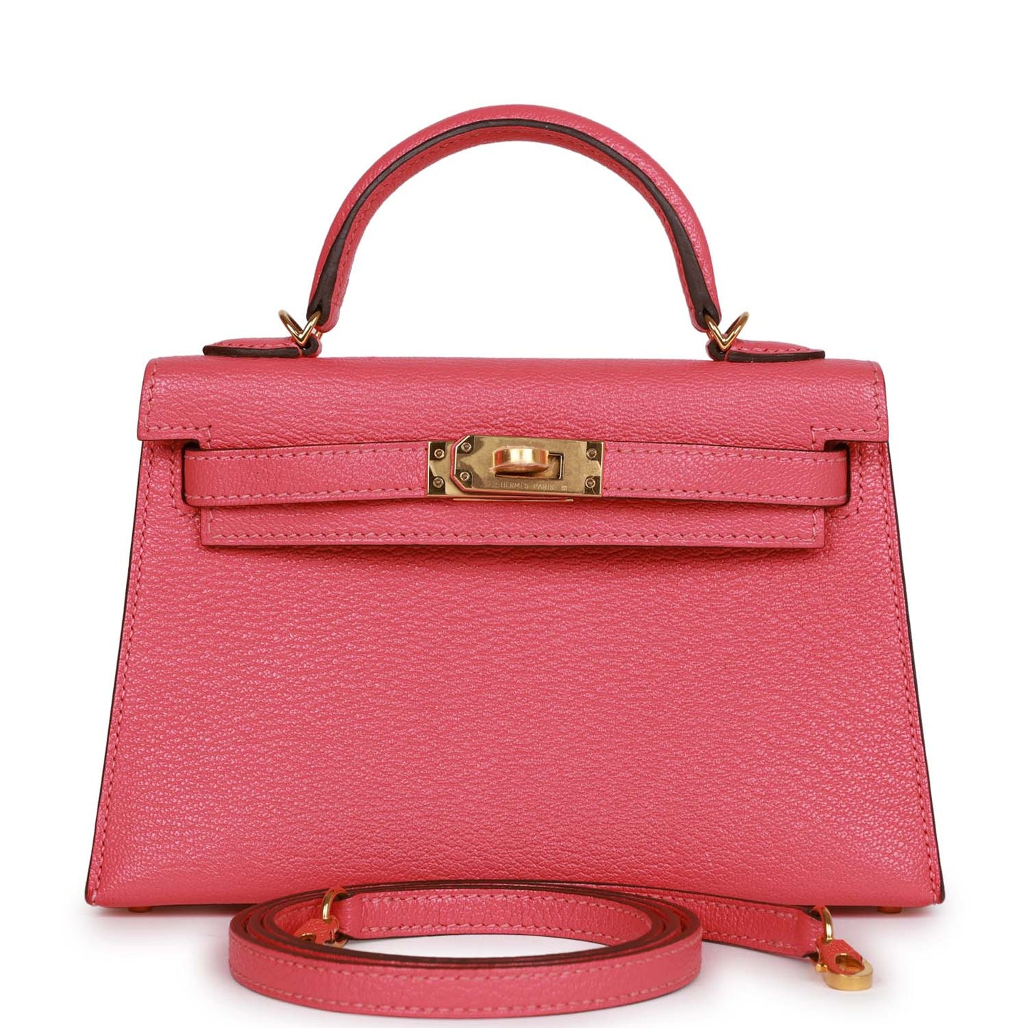 Hermes Kelly 20 Sellier Rose Lipstick Chèvre Gold Hardware