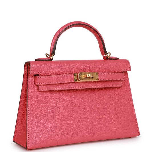 Hermes Kelly 20 Sellier Rose Lipstick Chèvre Gold Hardware