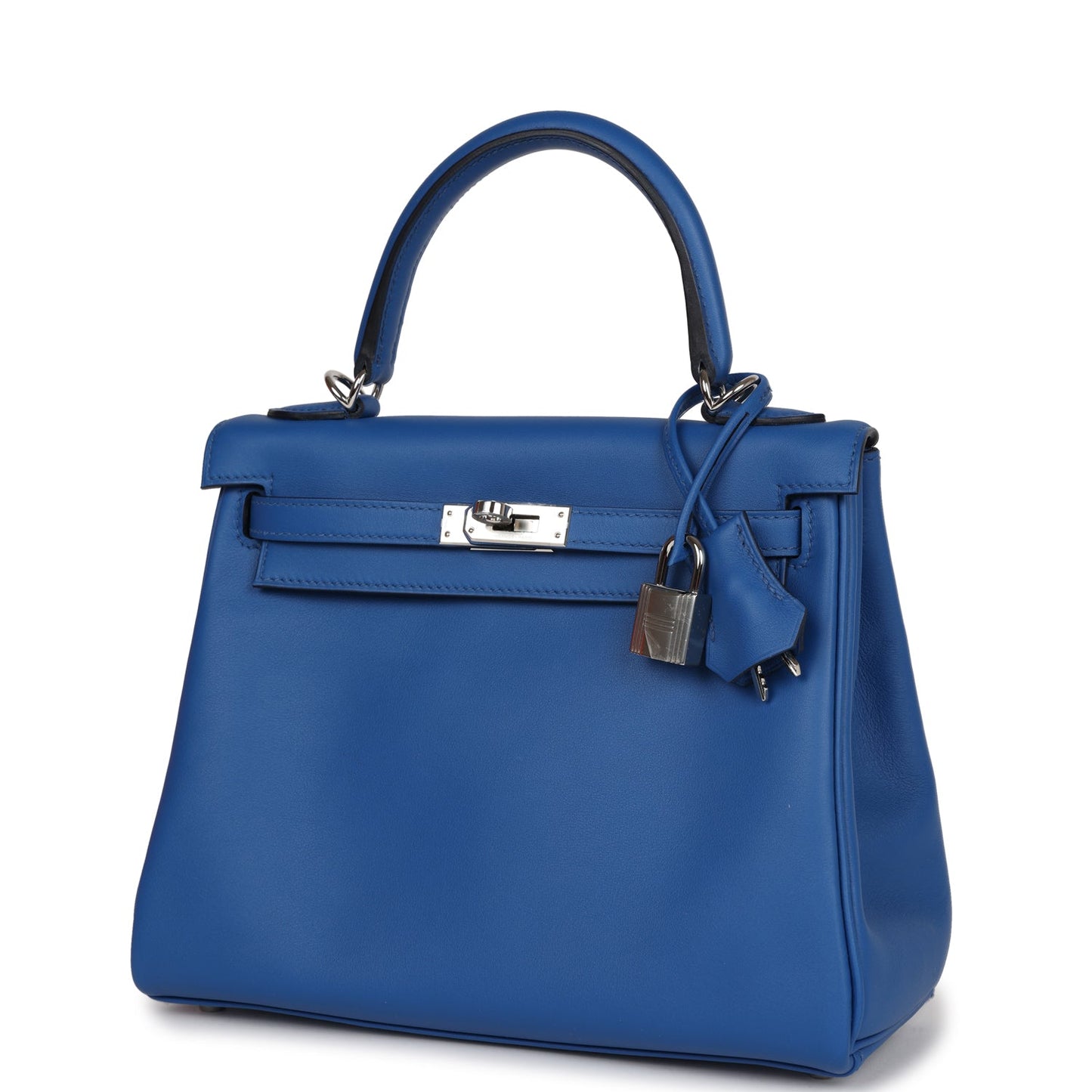 Hermes Kelly 25 Retourne Bleu France Swift Palladium Hardware