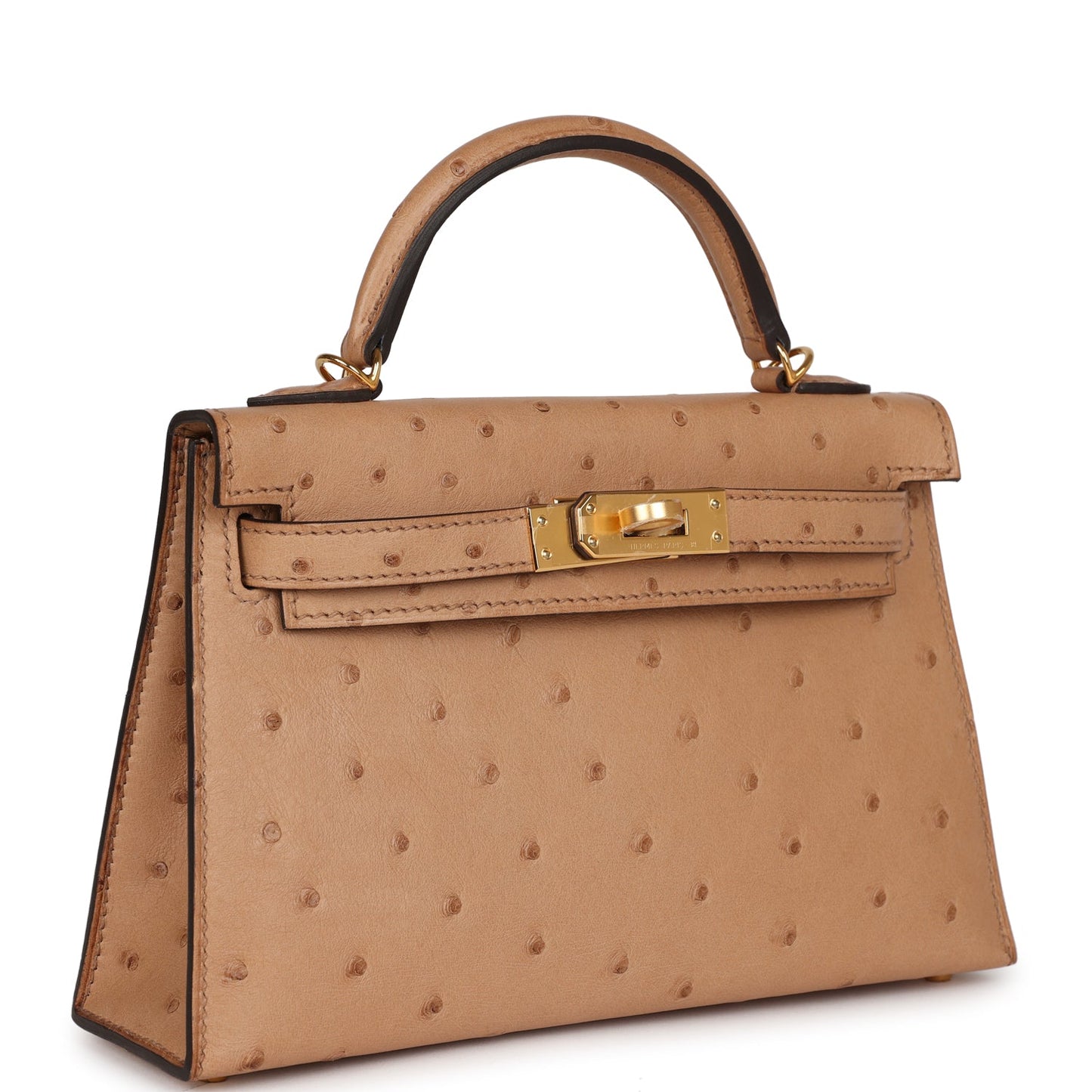 Hermes Kelly 20 Sellier Chai Ostrich Gold Hardware