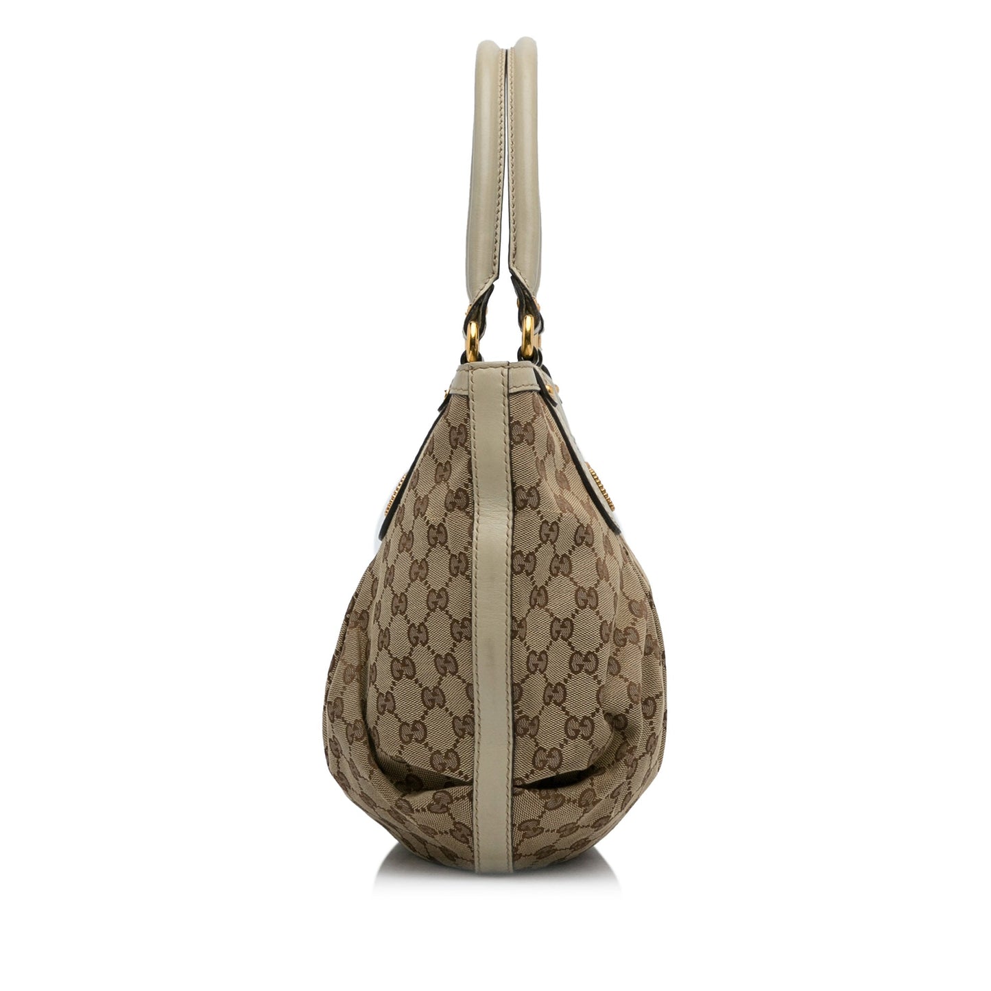 Gucci Brown Leather Canvas Tote Style 17