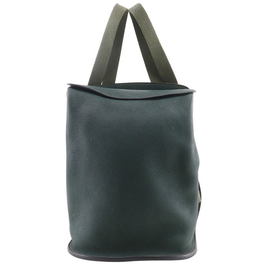 HERMES Backpack leather Green Sherpa PM unisex(Unisex)