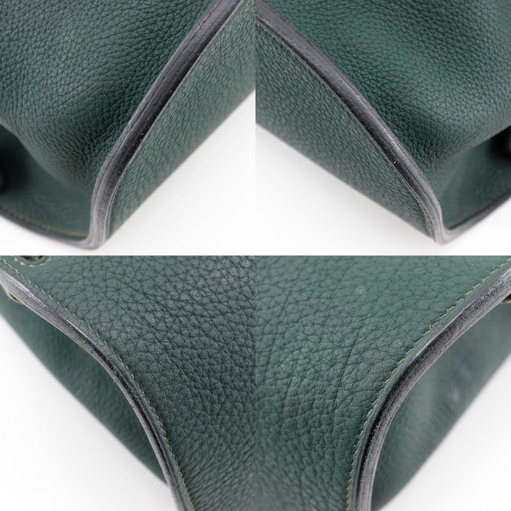 HERMES Backpack leather Green Sherpa PM unisex(Unisex)