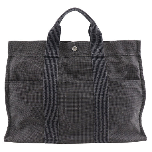 HERMES Tote Bag Nylon canvas gray Her LineMM mens(Unisex)