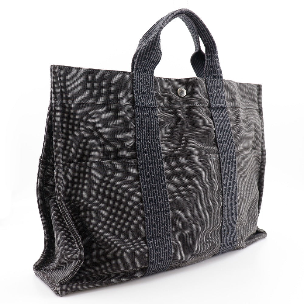 HERMES Tote Bag Nylon canvas gray Her LineMM mens(Unisex)