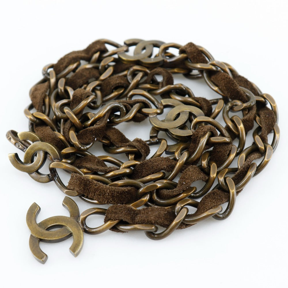Chanel Chain Belt Gold Plated Suede Classic Flap Tote