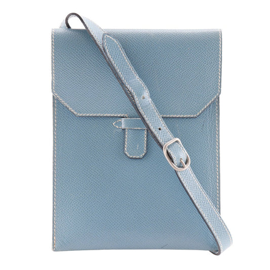 HERMES Shoulder Bag Courchevel light blue Amery Women