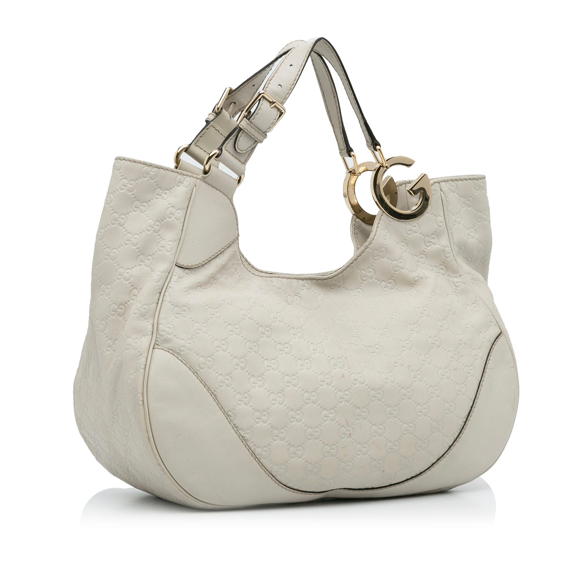 Gucci Guccissima White Leather Tote Style 2