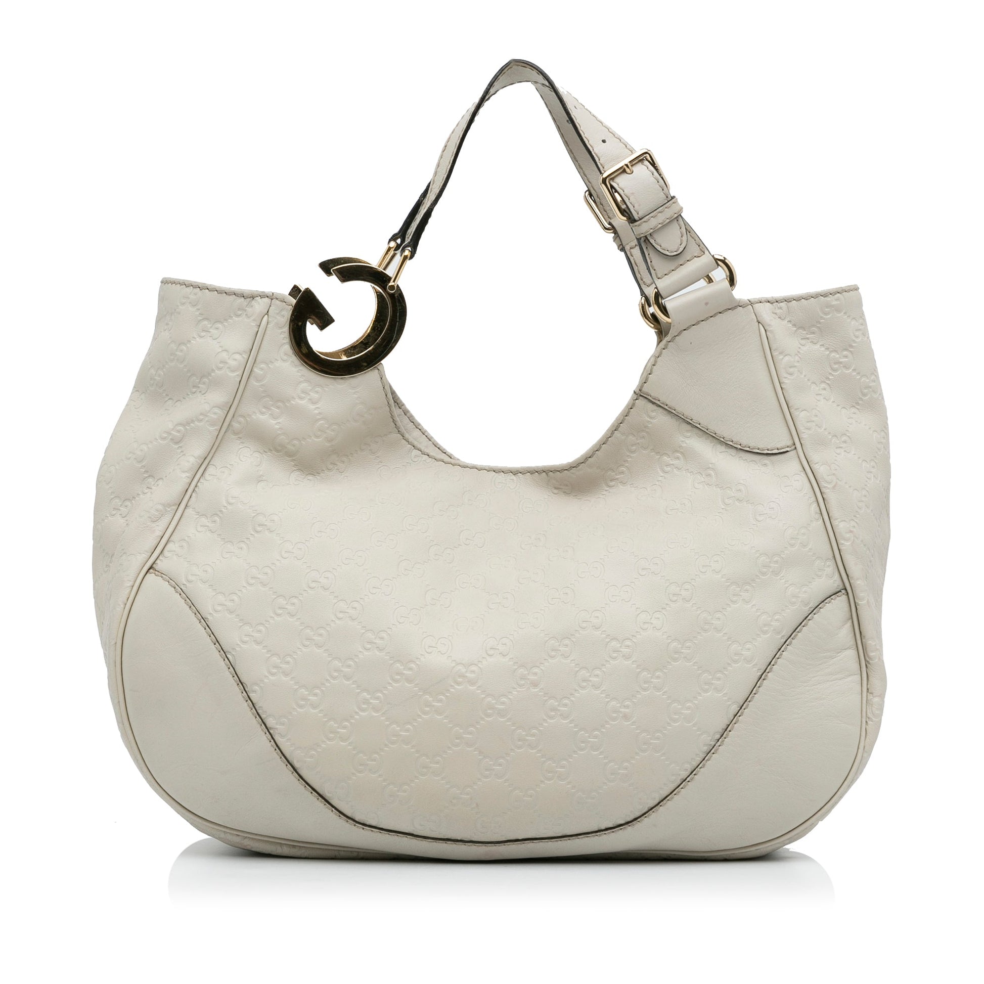 Gucci Guccissima White Leather Tote Style 2