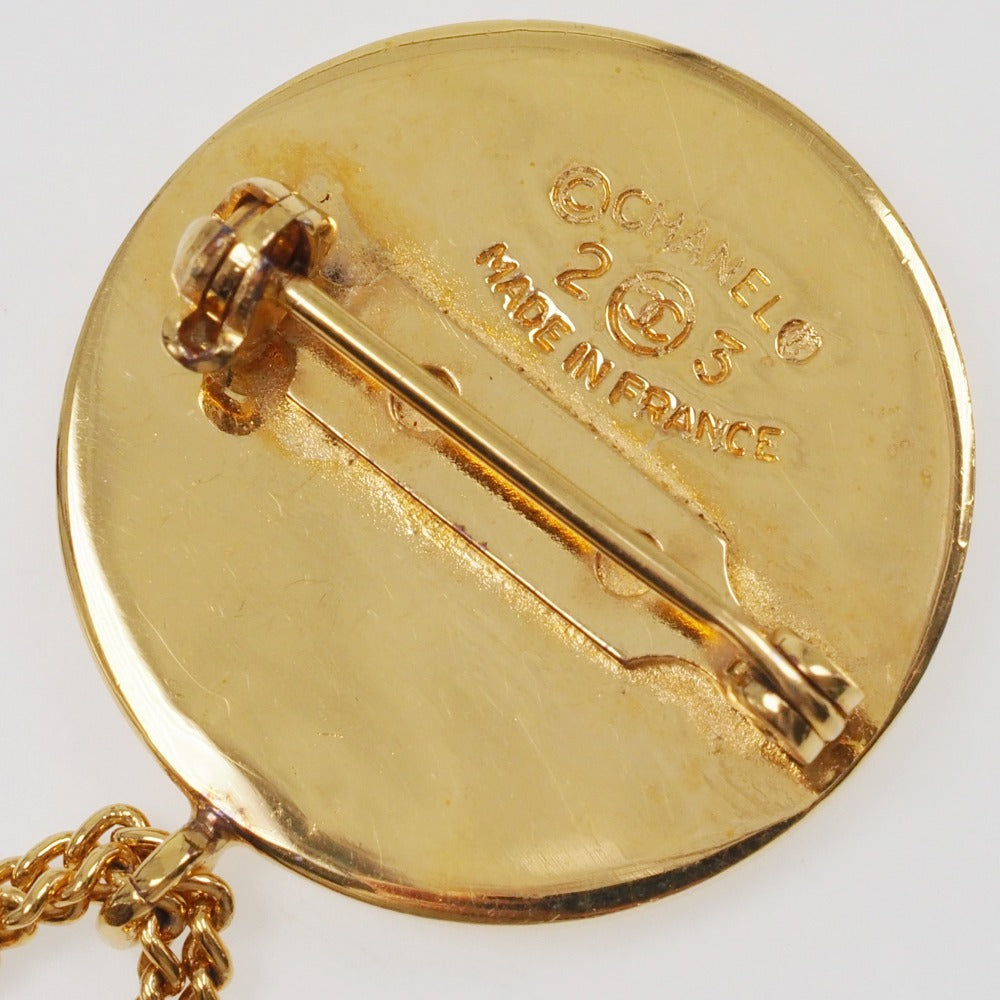 Chanel Coco Mark Brooch Gold Plated Classic Flap Tote