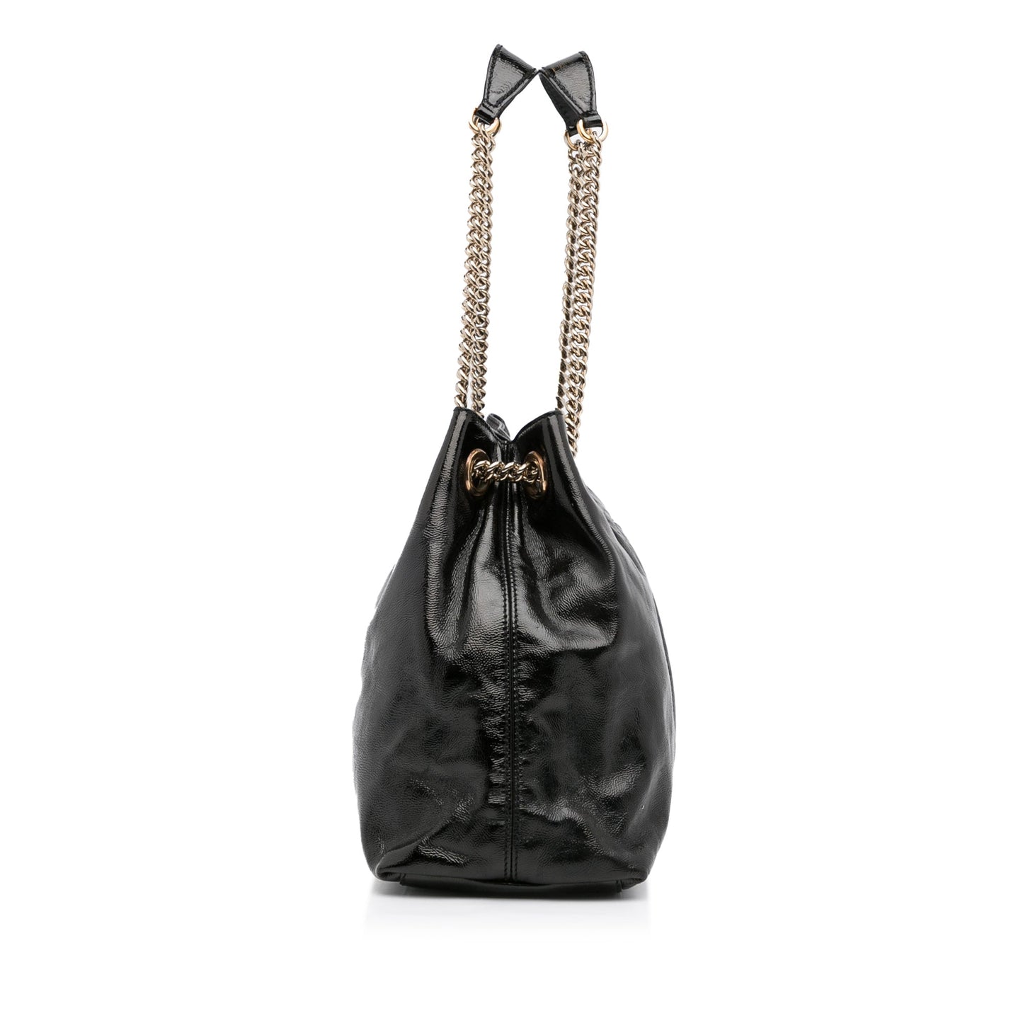 Gucci Soho Black Leather Patent Leather Tote