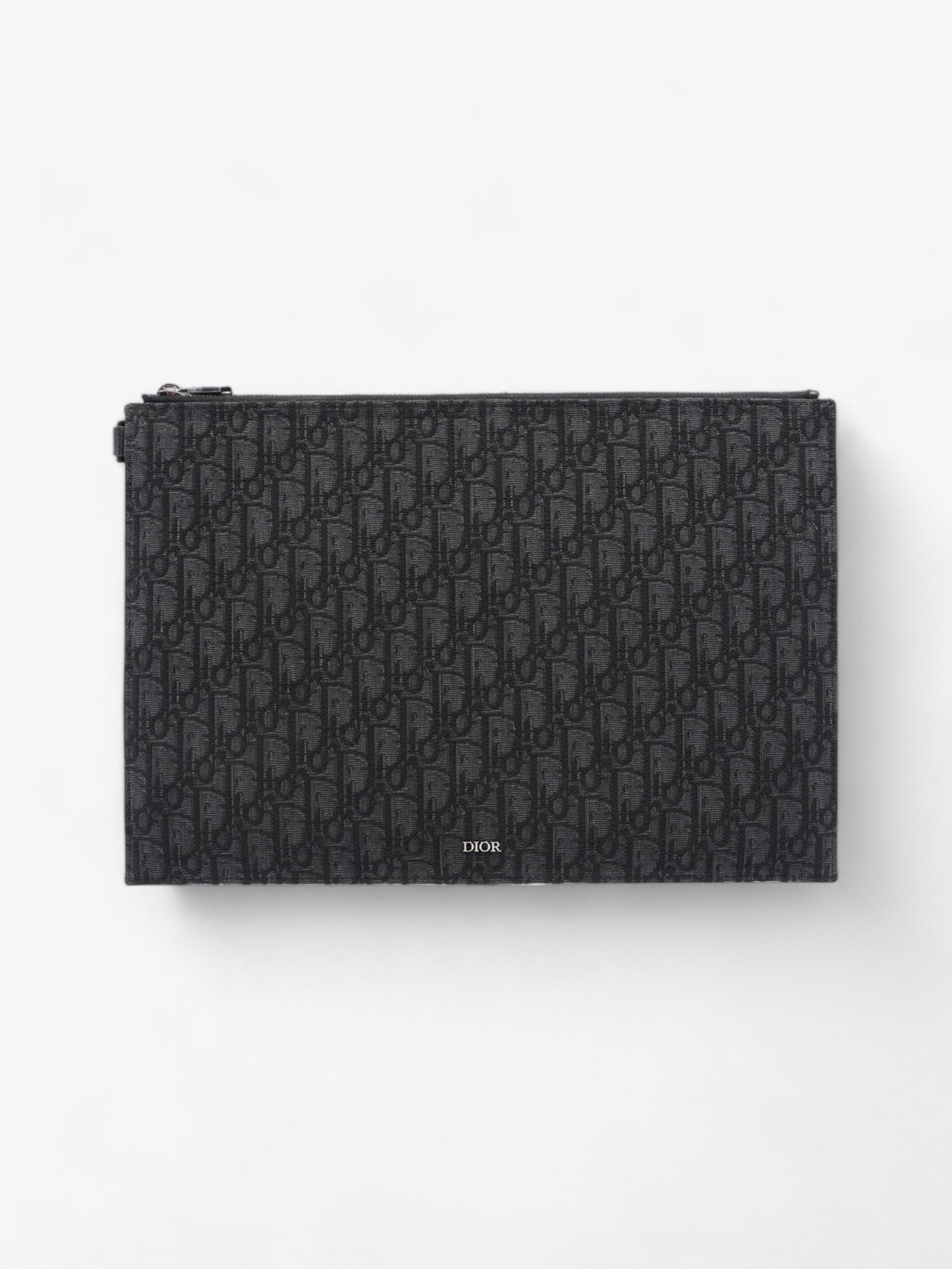 Christian Dior A4 Pouch Black Oblique Canvas