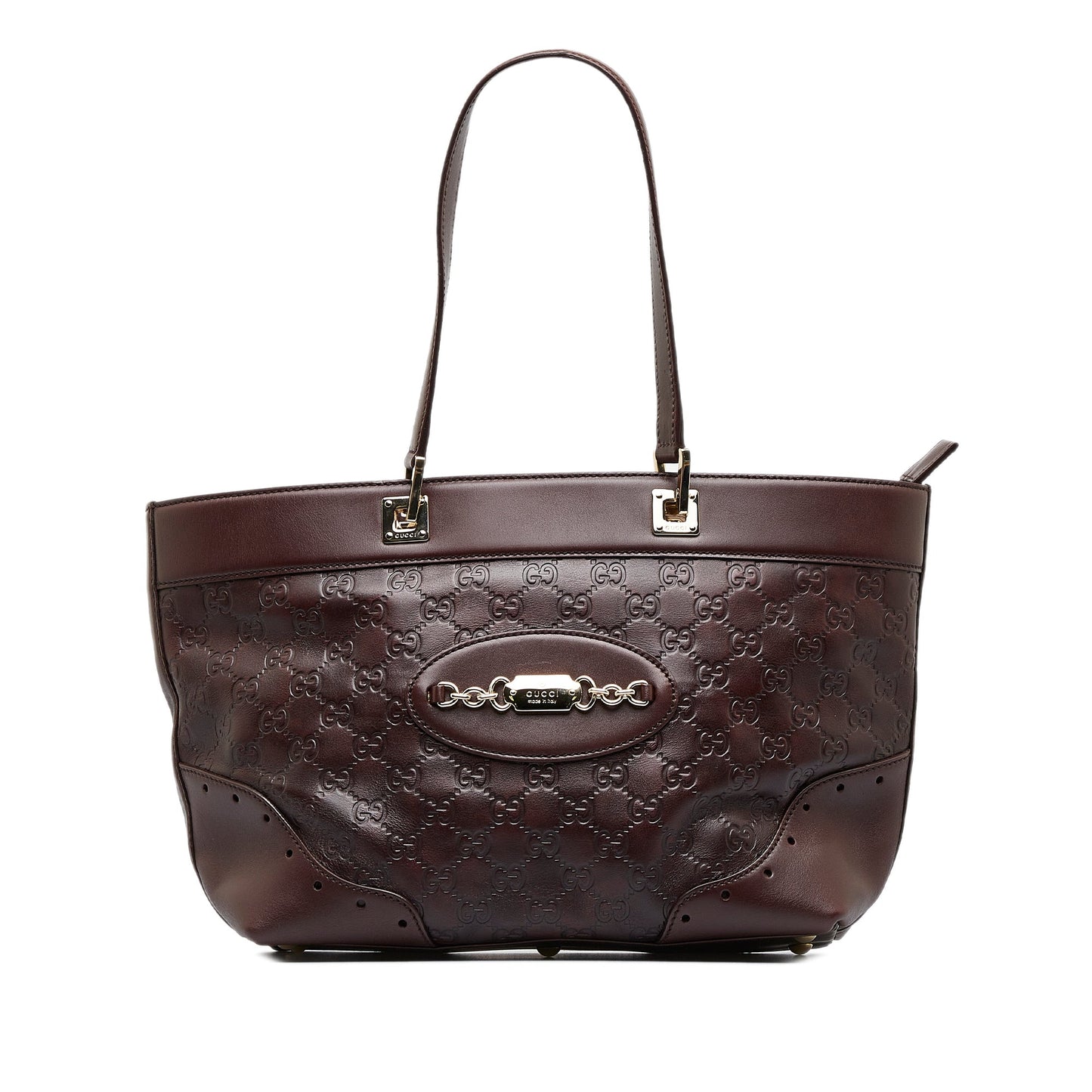 Gucci Guccissima Brown Leather Tote Style 6