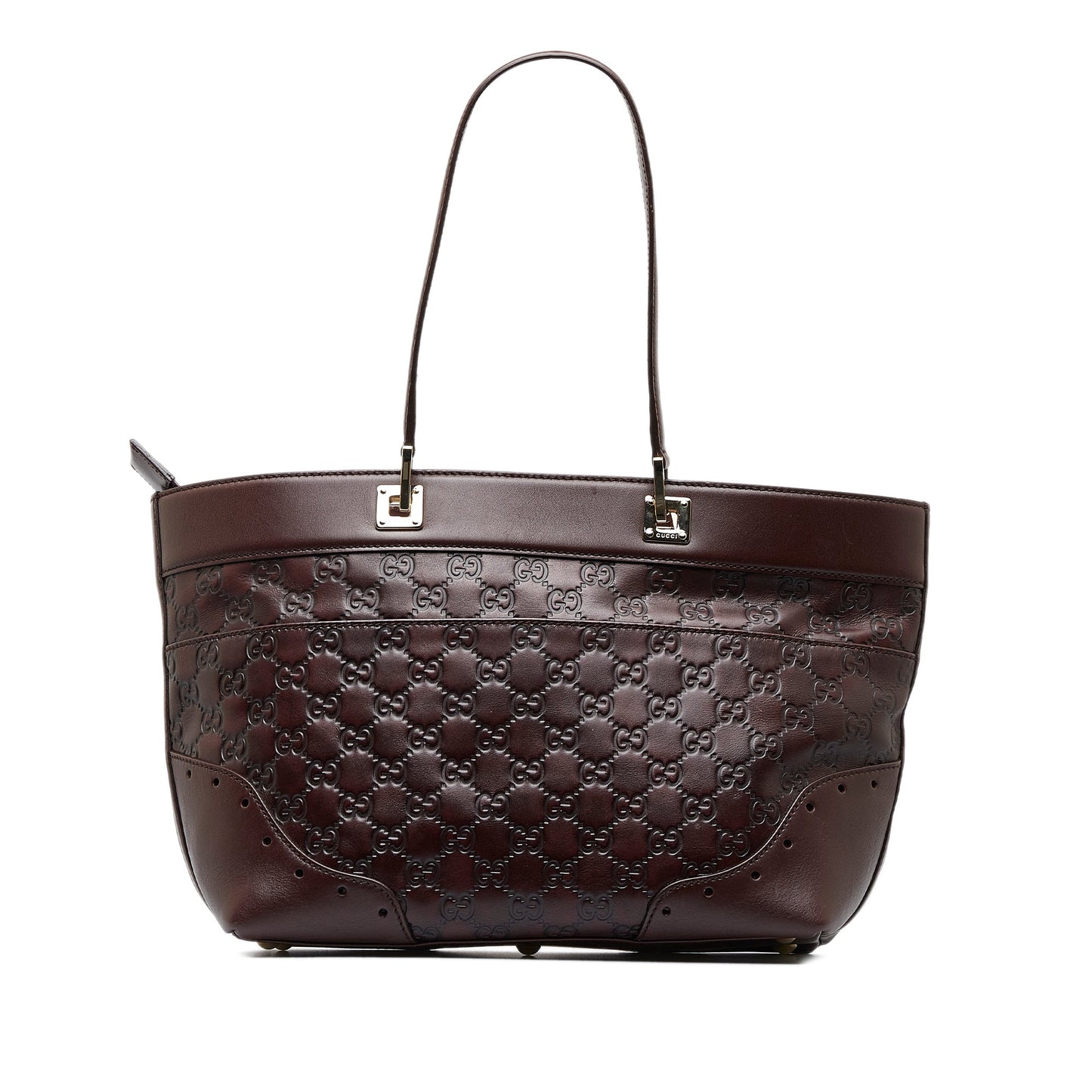 Gucci Guccissima Brown Leather Tote Style 6