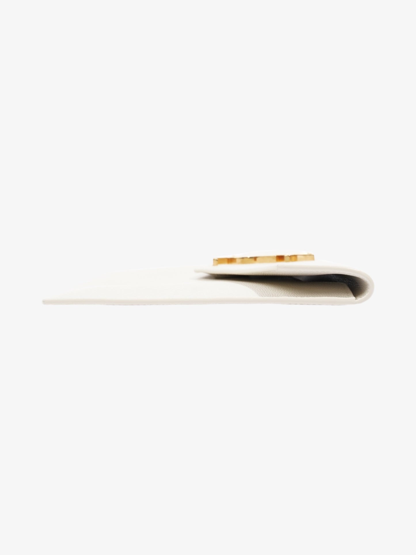 Saint Laurent Uptown Clutch White Grained Leather Medium