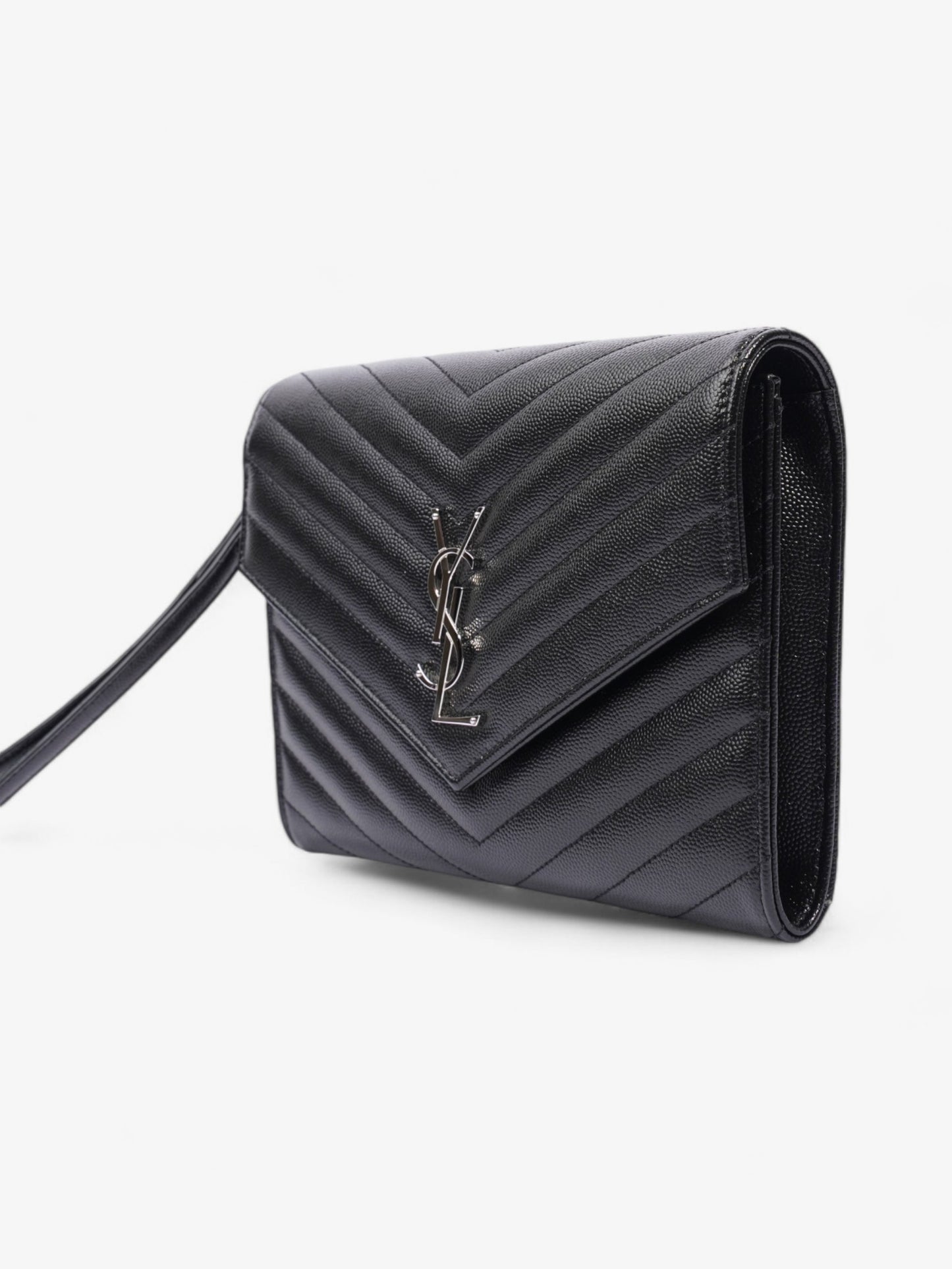 Saint Laurent Cassandre Clutch Black Matelasse Leather