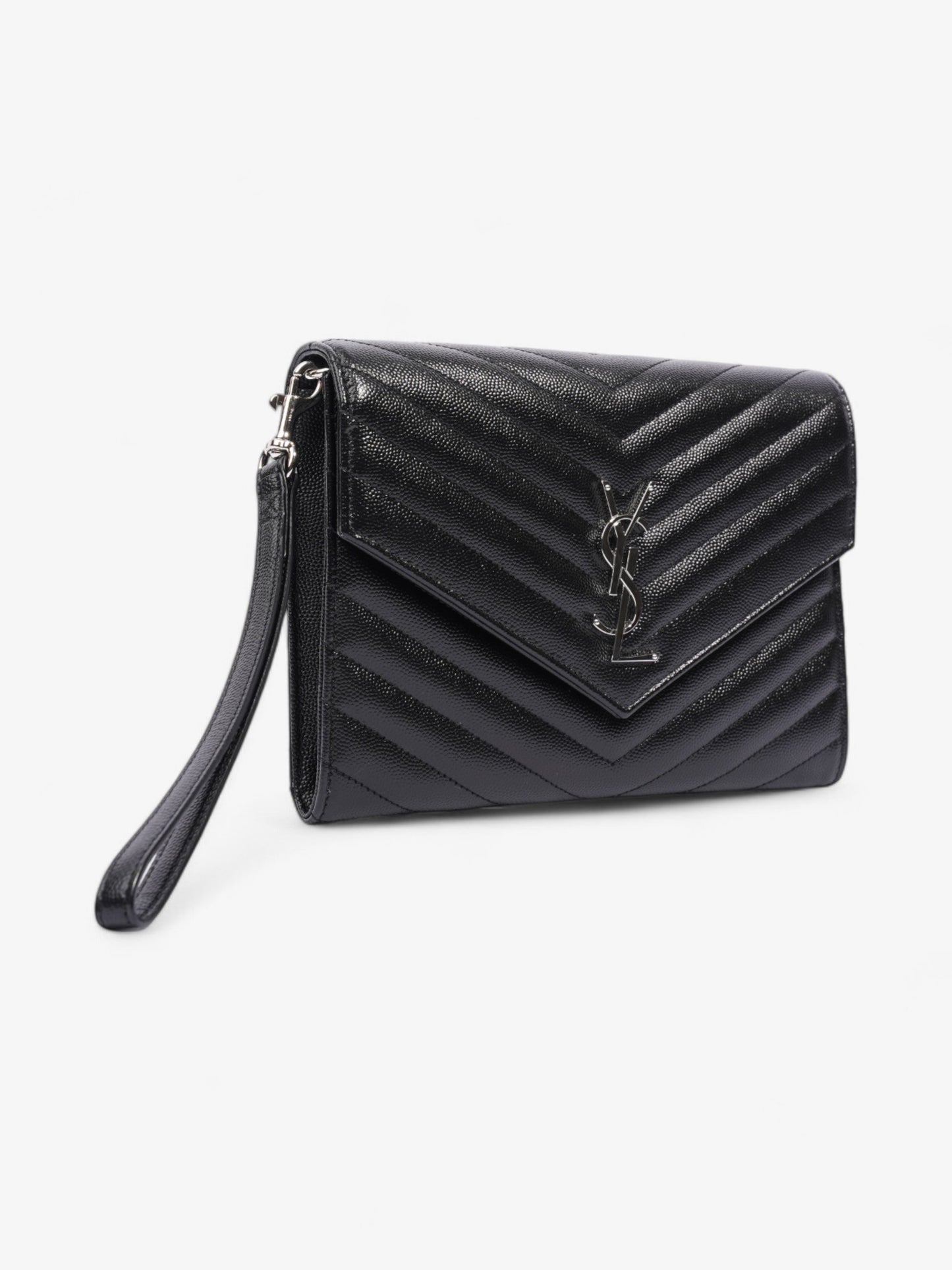 Saint Laurent Cassandre Clutch Black Matelasse Leather