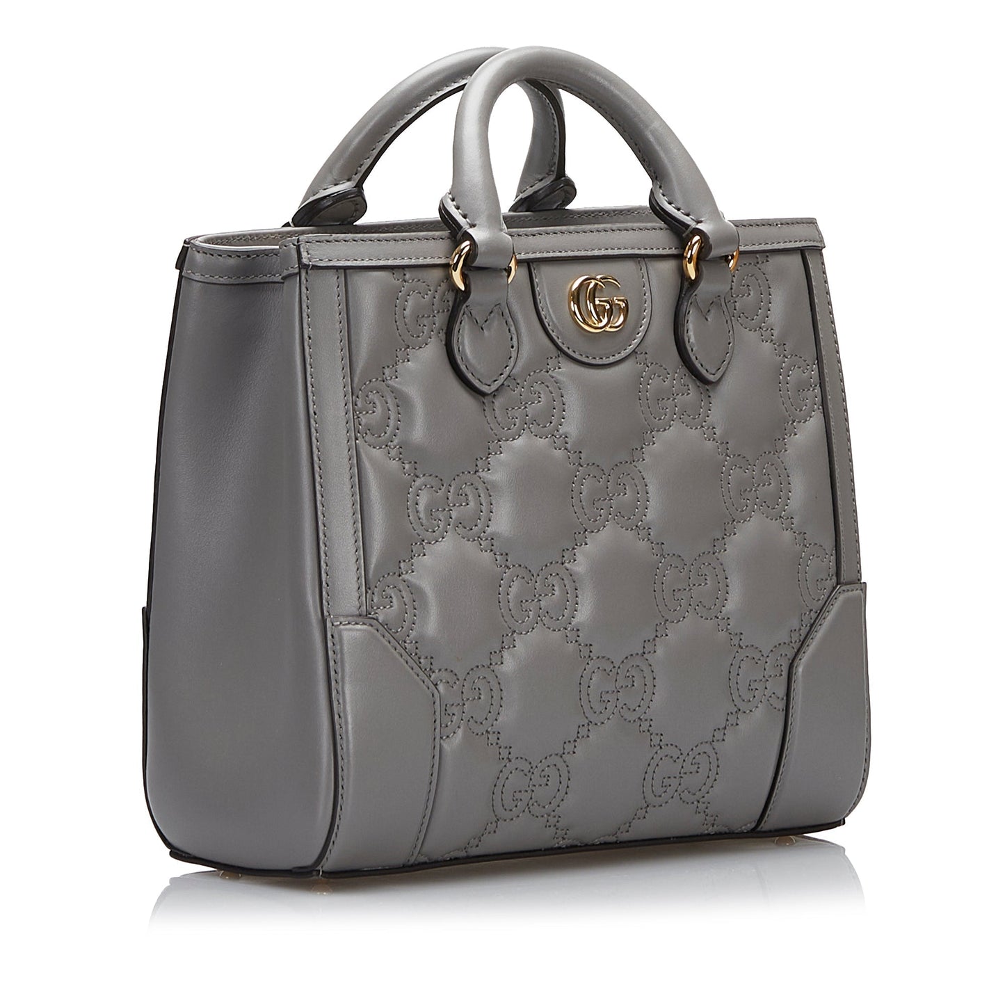 Gucci Grey Leather Shoulder Bag