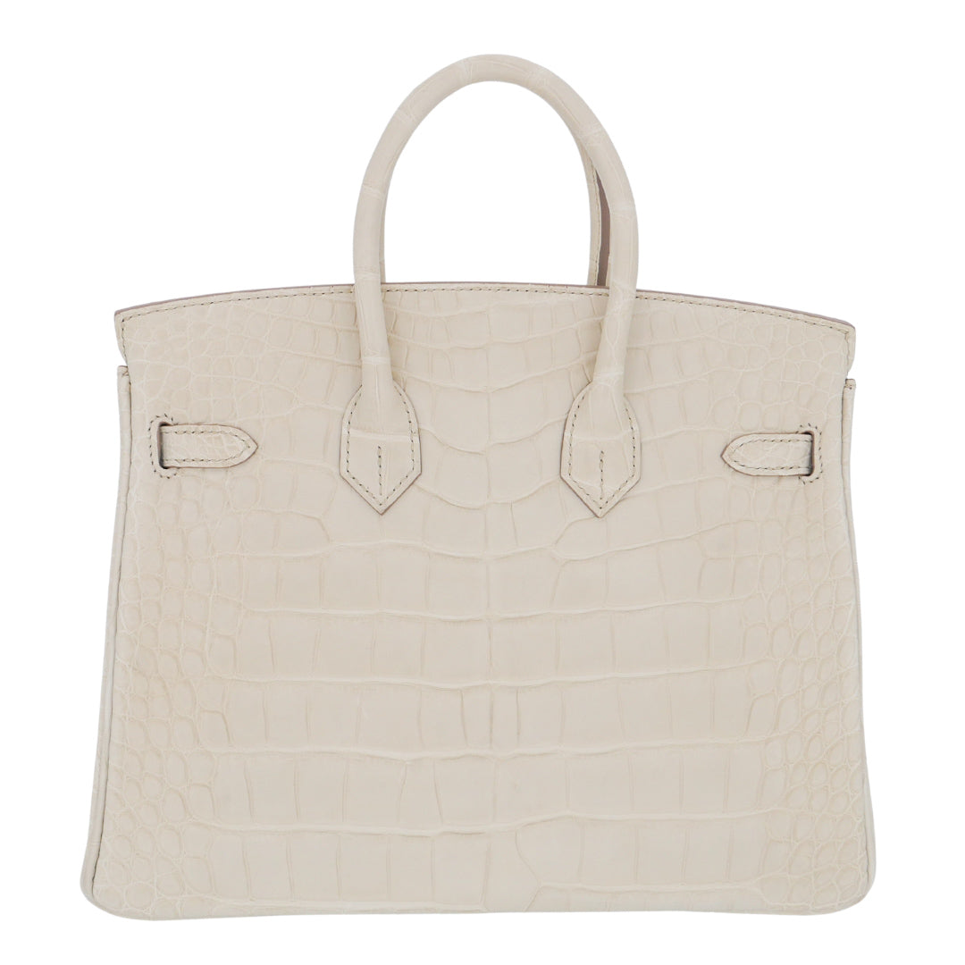 Hermes25cm Birkin Beton Matte Alligator Gold Hardware