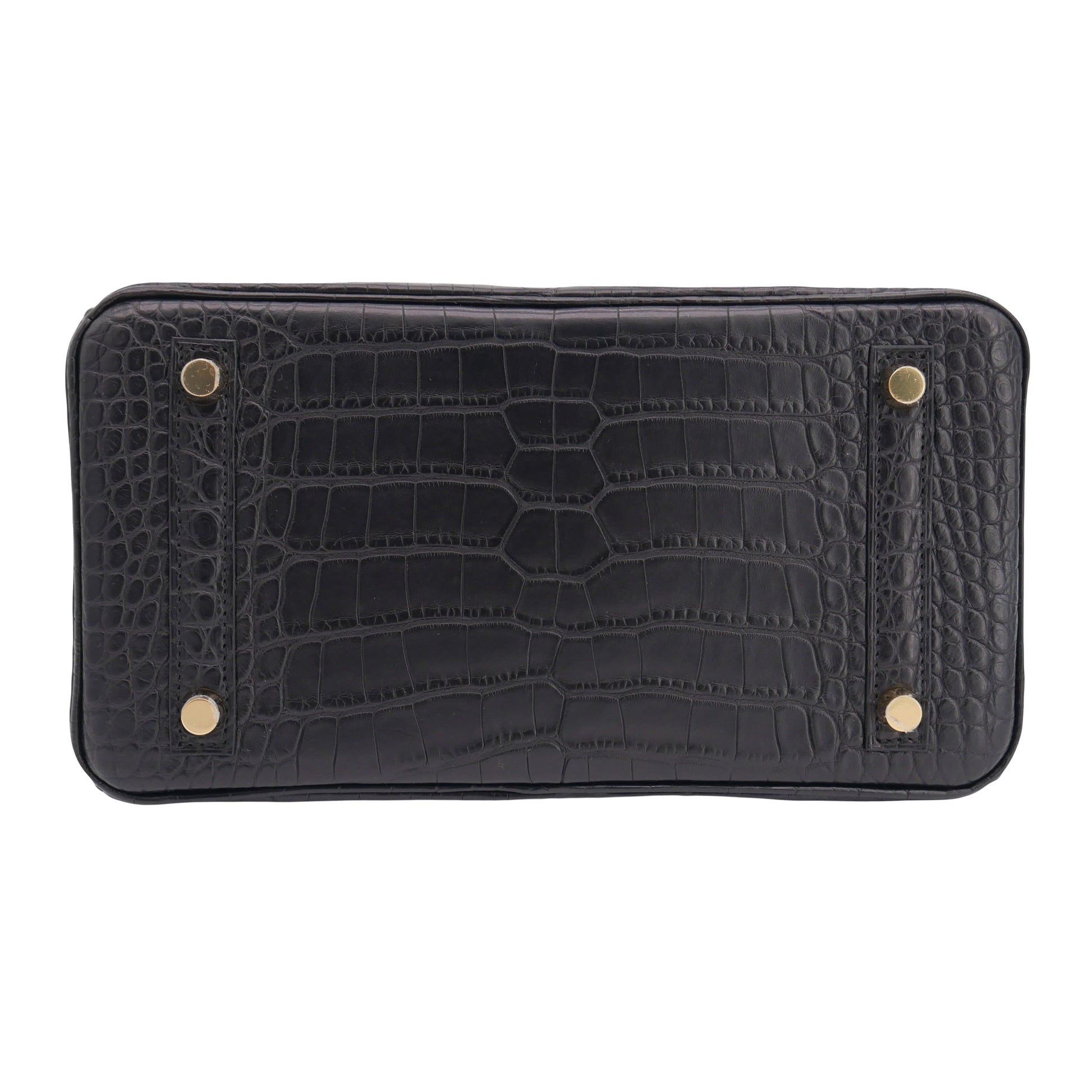 Hermes25cm Birkin Black Matte Alligator Gold Hardware