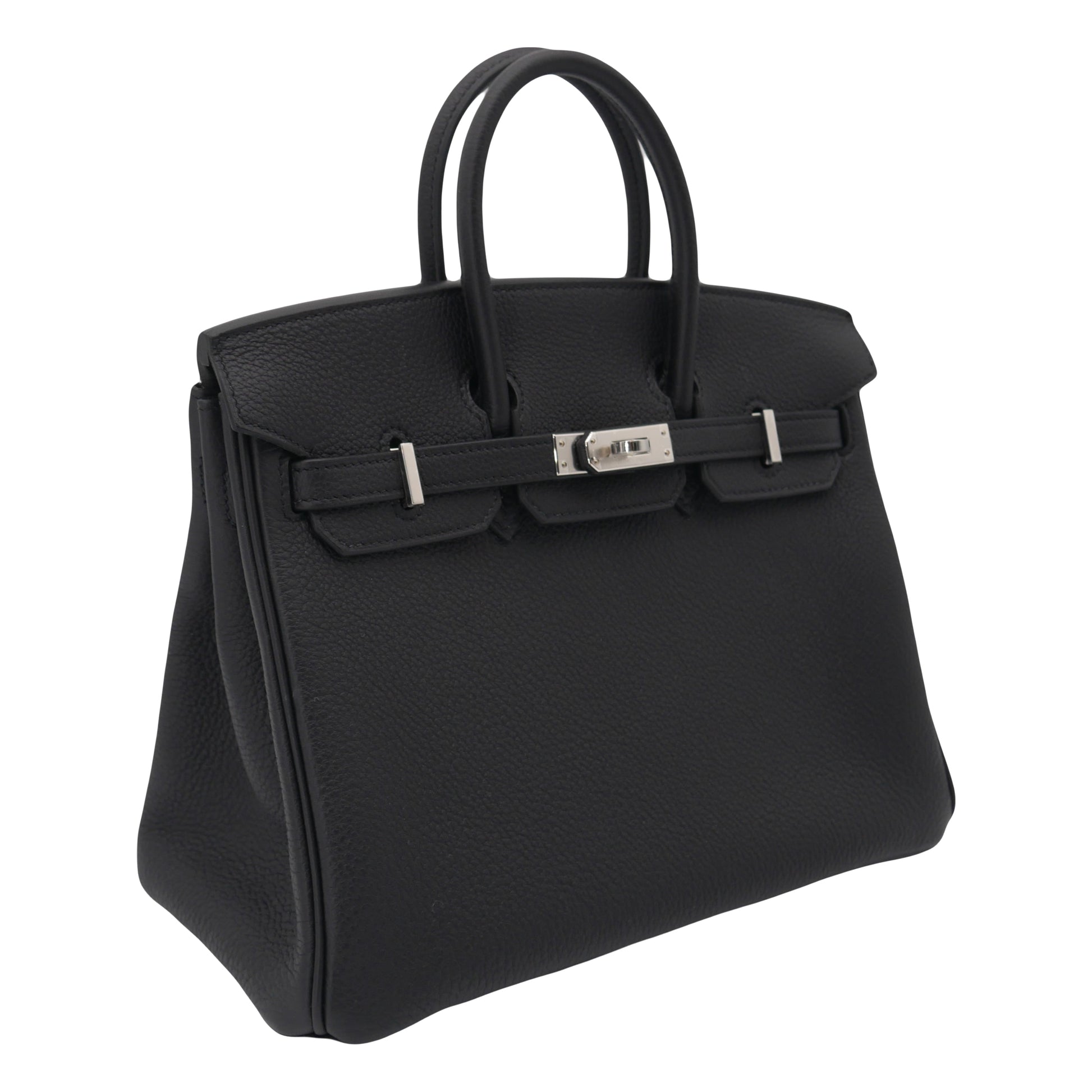 Hermes25cm Birkin Black Togo Leather Palladium Hardware