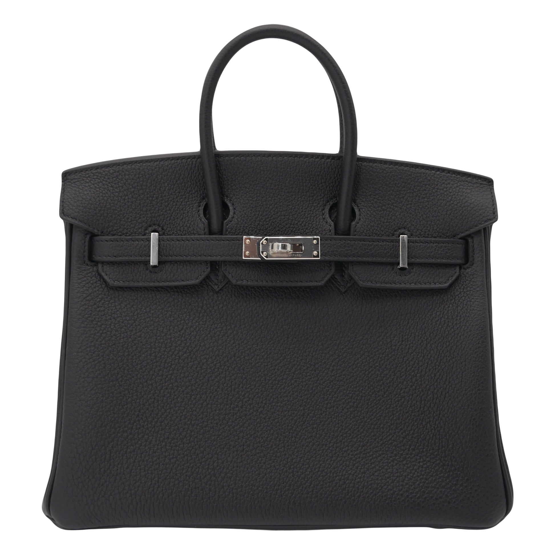 Hermes25cm Birkin Black Togo Leather Palladium Hardware