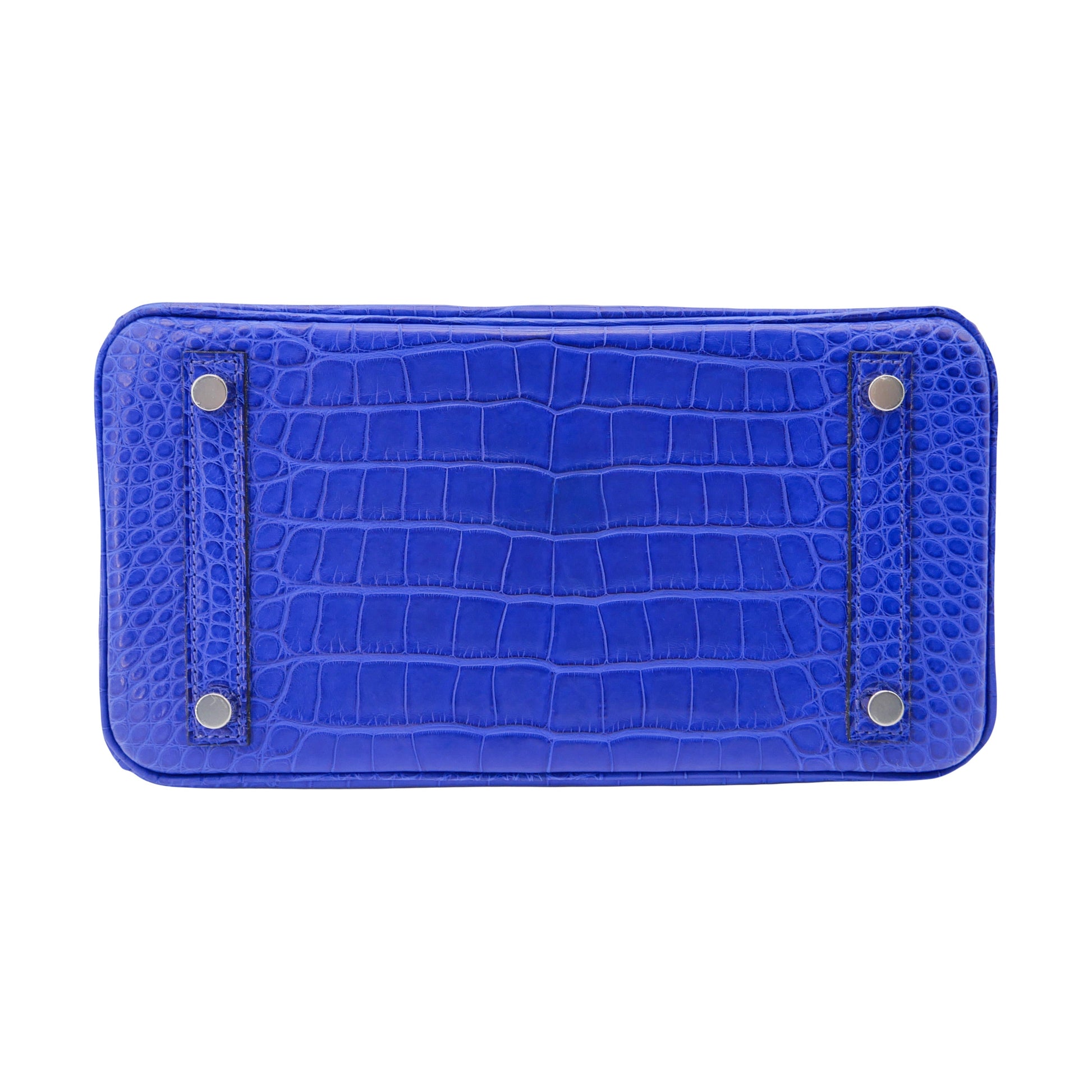 Hermes25cm Birkin Bleu Electrique Matte Alligator Palladium Hardware