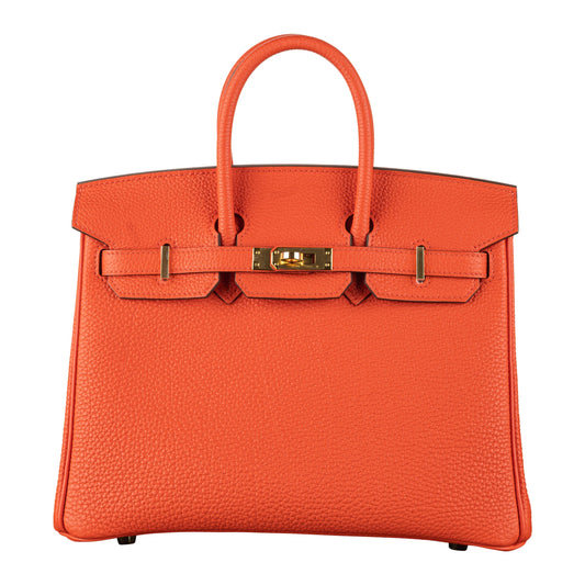 Hermes25cm Birkin Capucine Togo Leather Gold Hardware